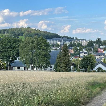 Ferienwohnung Greifenbach, Gartennutzung, Haustiere Willkommen Geyer ภายนอก รูปภาพ